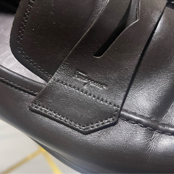 Salvatore Ferragamo Dark Brown Leather Loafers Sz 10.5 EE
